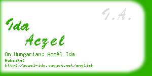 ida aczel business card
